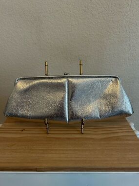 Vintage Metallic Silver Clutch Purse